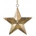 Χριστουγεννιάτικο Κρεμαστό Μεταλλικό Αστέρι 3D, Χρυσό με Merry Christmas (15cm)